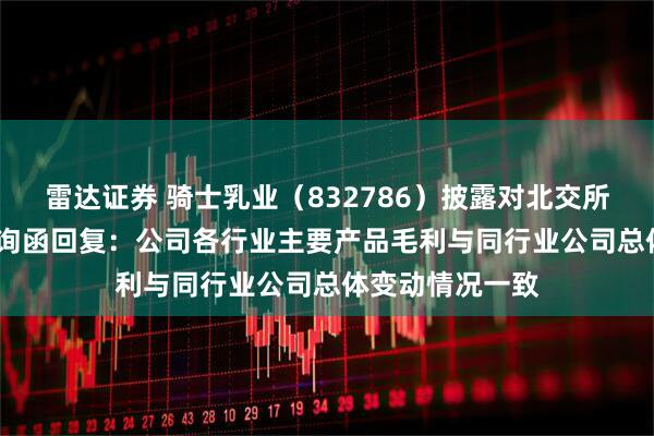 雷达证券 骑士乳业（832786）披露对北交所2024年年报问询函回复：公司各行业主要产品毛利与同行业公司总体变动情况一致